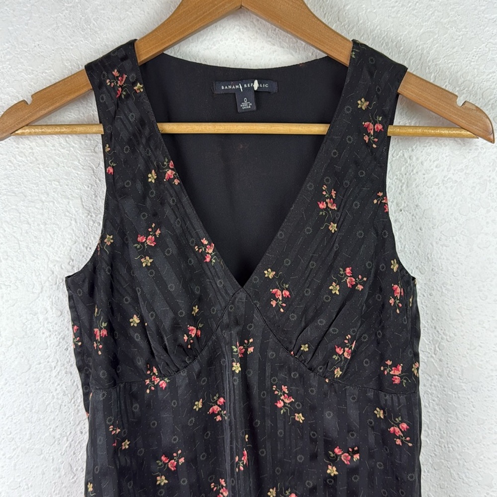 Banana Republic vintage Y2K babydoll floral silk top 0 - Picture 1 of 6